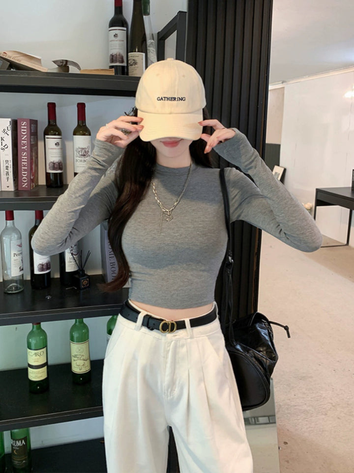 Fitted Long Sleeve Crop Top