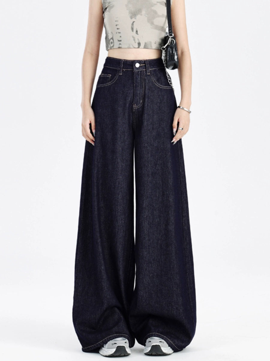 Wide-Leg Denim Pants