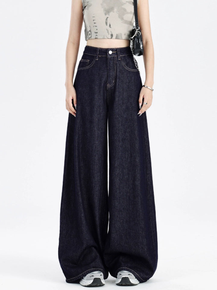 Wide-Leg Denim Pants