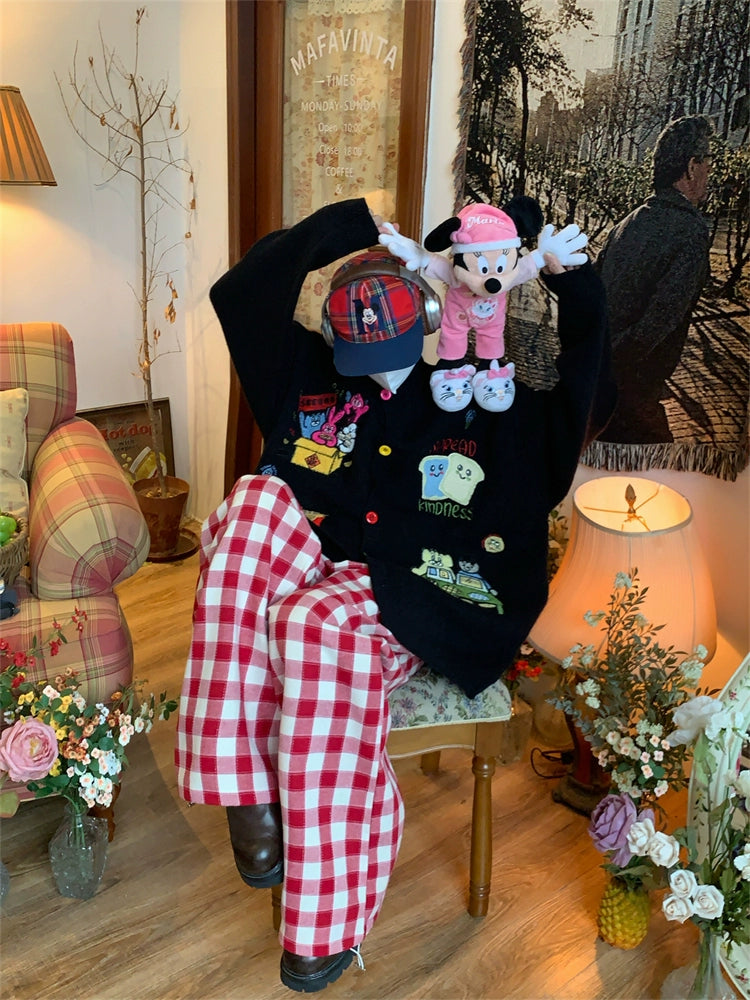 Cartoon Patch Knit Sweater