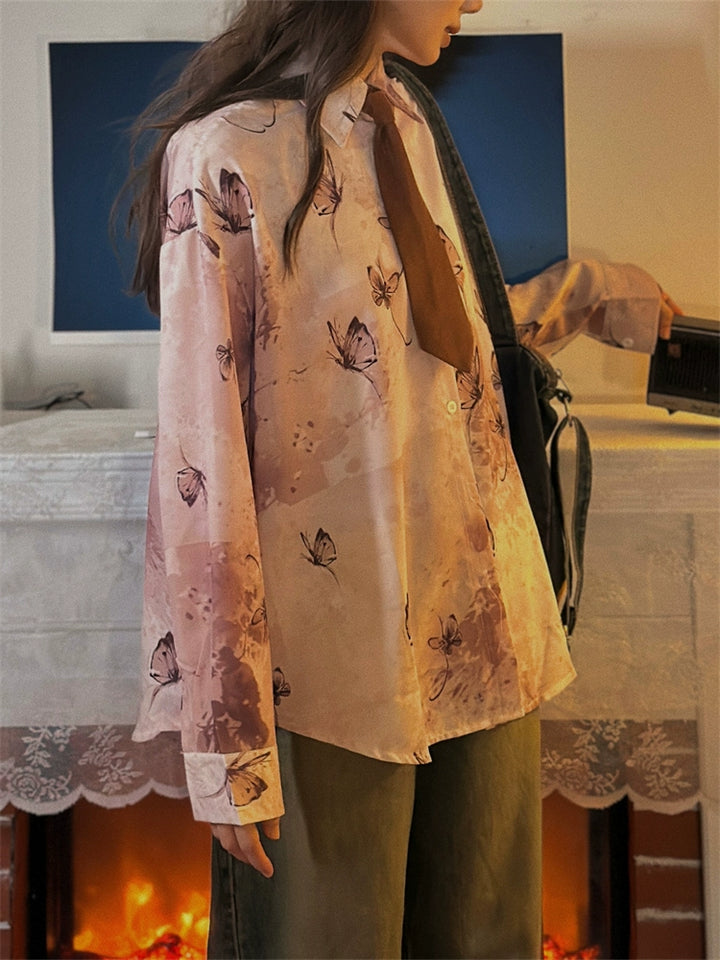Floral Pattern Long Sleeve Shirt
