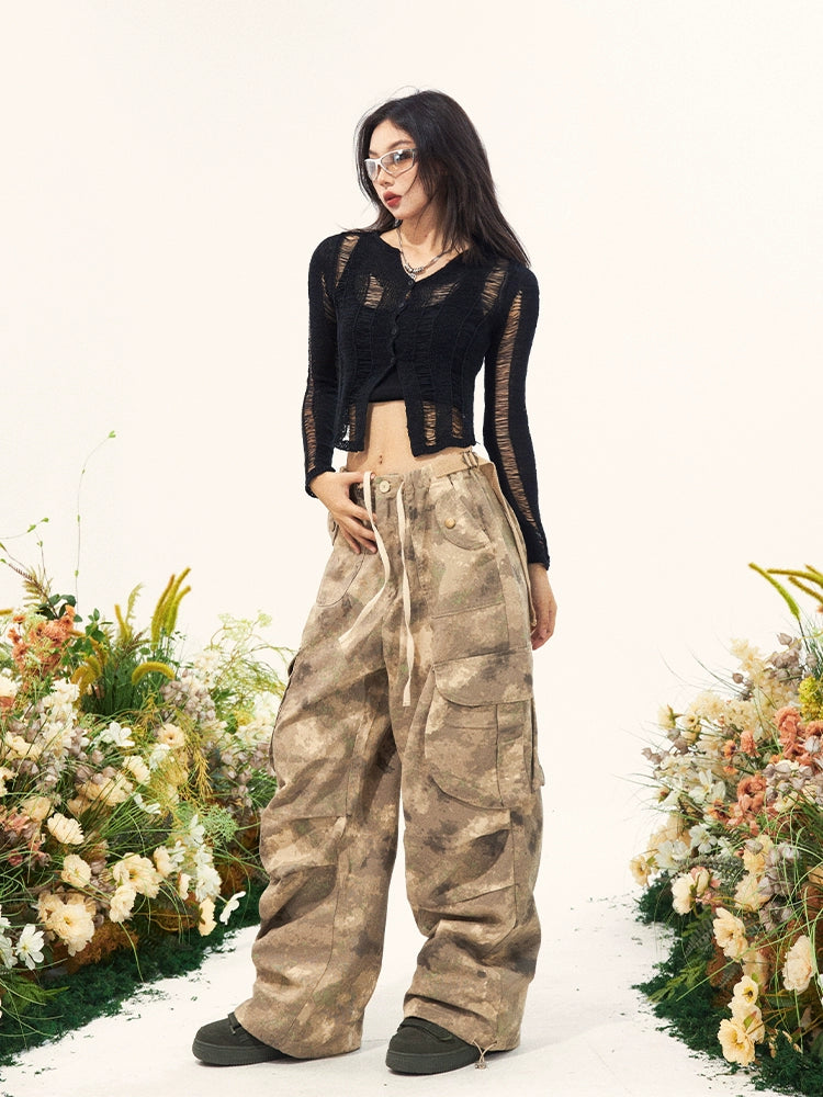 Baggy Drawstrings Cargo Pants