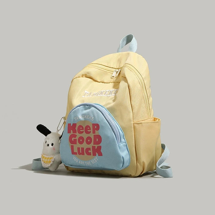 Cute Charm Contrast Color Backpack