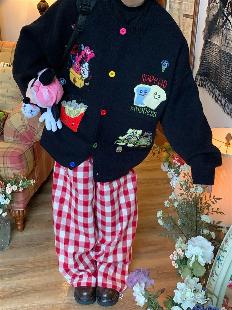 Cartoon Patch Knit Sweater