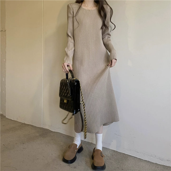 Round Neck Knitted Bottoming Dress
