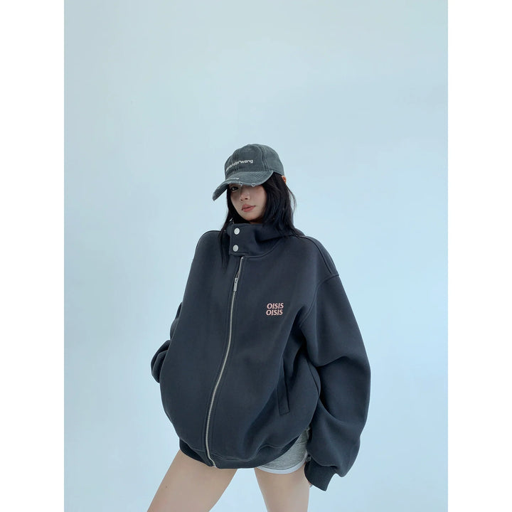 Zip Up Hooded Sweatshirt Jacket