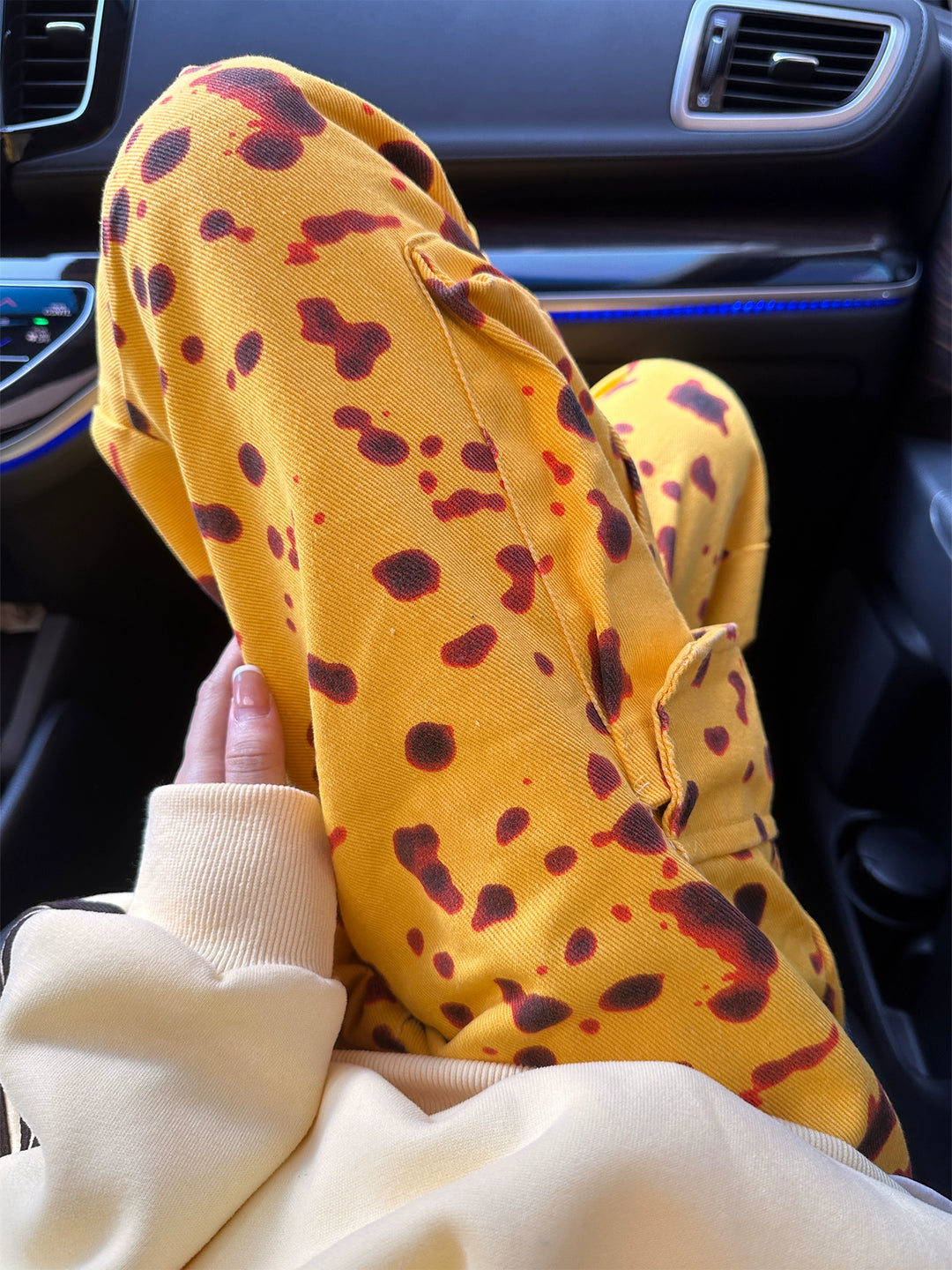 Leopard Print Pocket Casual Pants