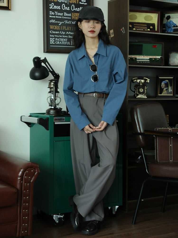 Casual Pocket Long Sleeve Shirt