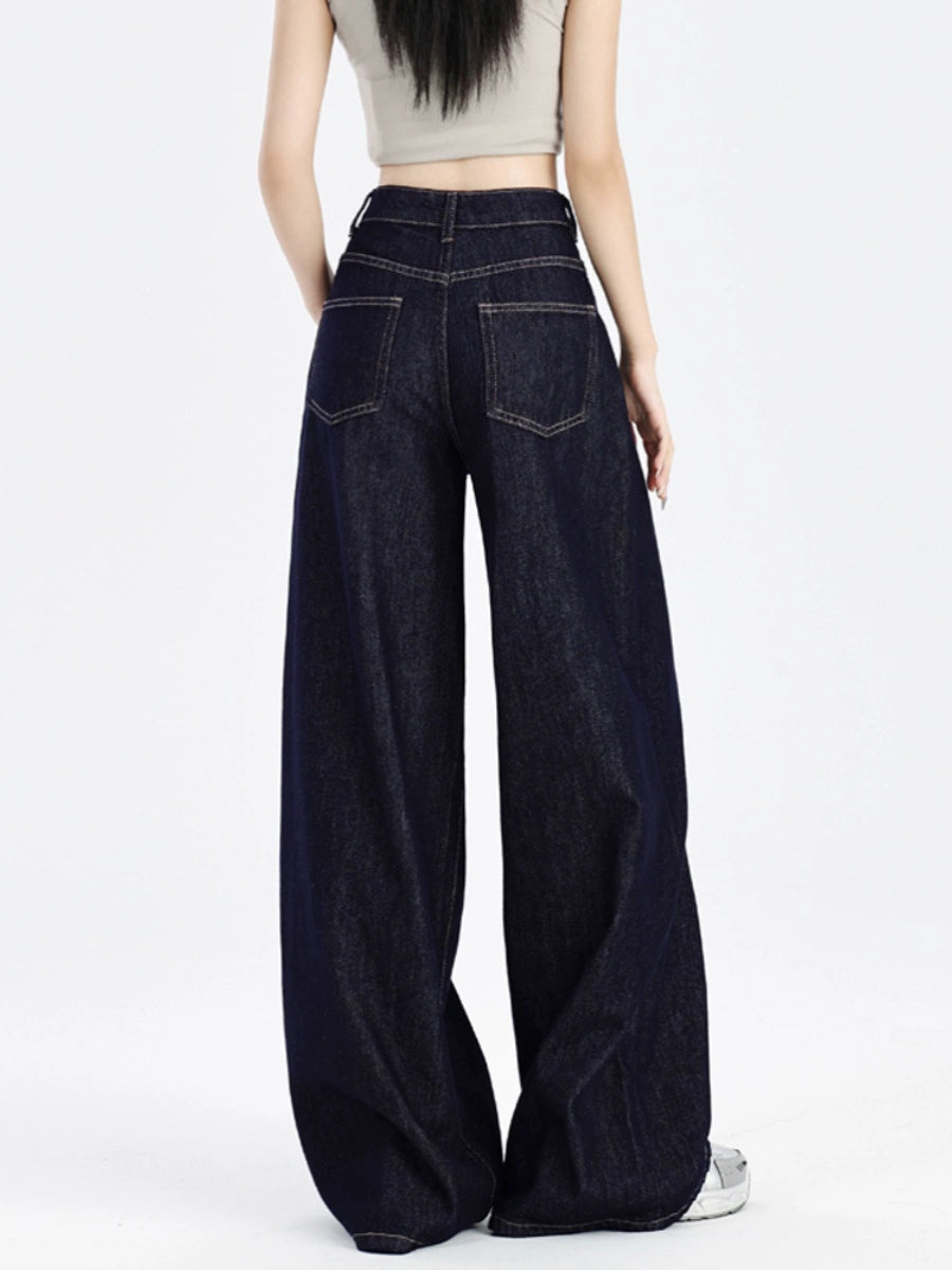 Wide-Leg Denim Pants