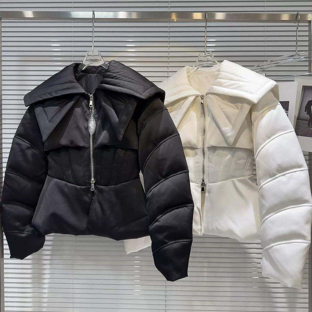 Oversized Collar Quilted Down Jacket