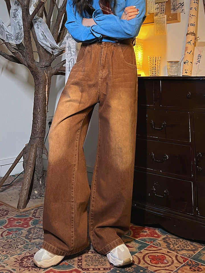 High Waist Wide-Leg Denim Pants