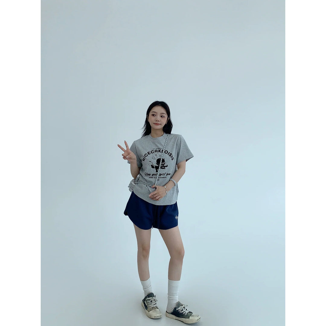 Cartoon Print Short Sleeve T-shirt