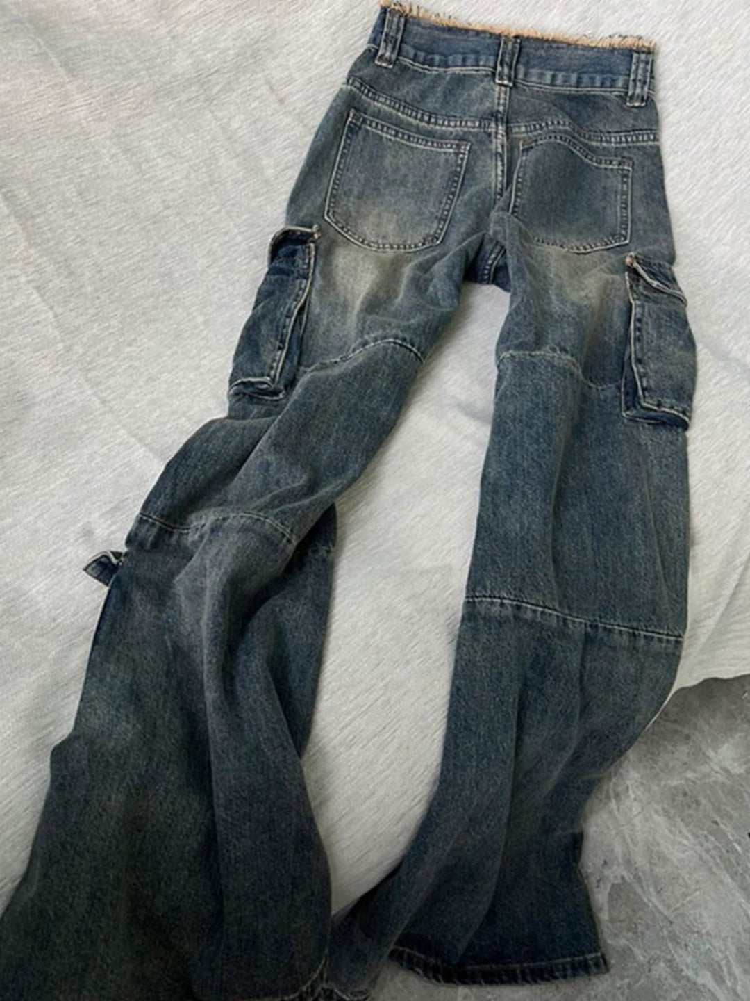 Pockets Cargo Denim Pants