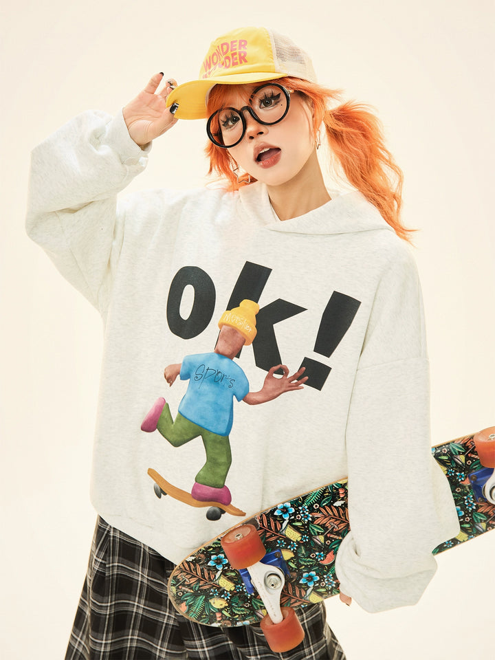 Skateboard Graphic Hooded Sweatshirt