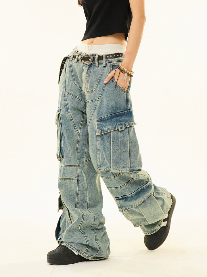 Vintage Multi-Pocket Cargo Jeans
