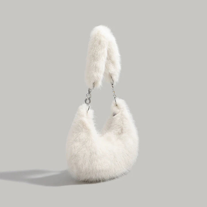 Faux Fur Chain Strap Shoulder Bag
