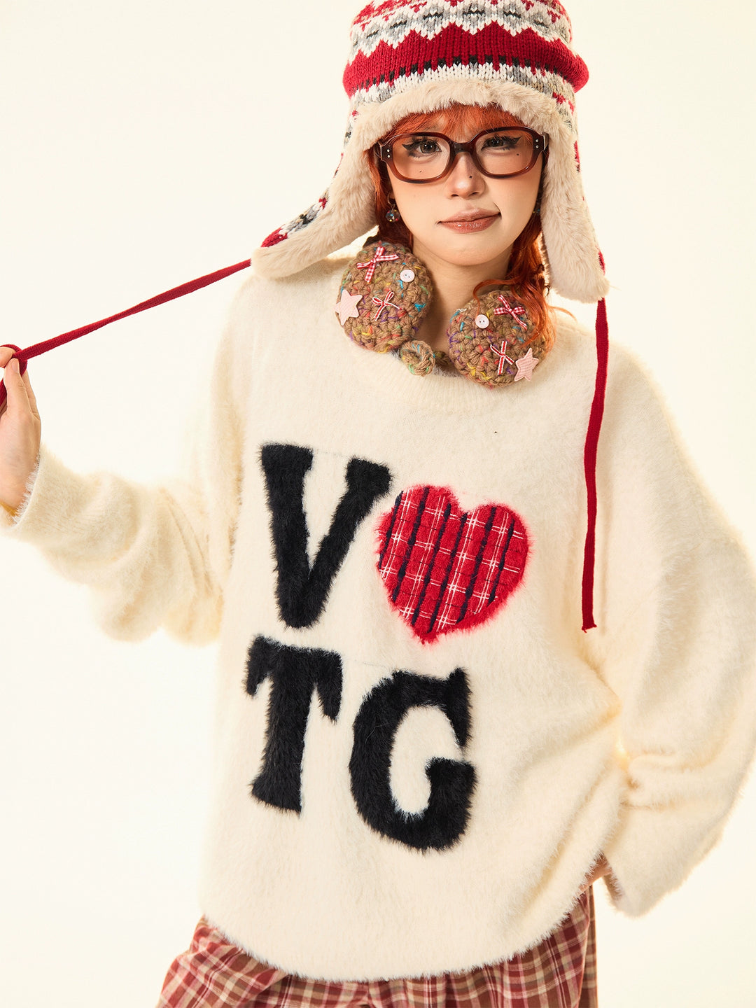 Cozy Fleece Lettered Sweater