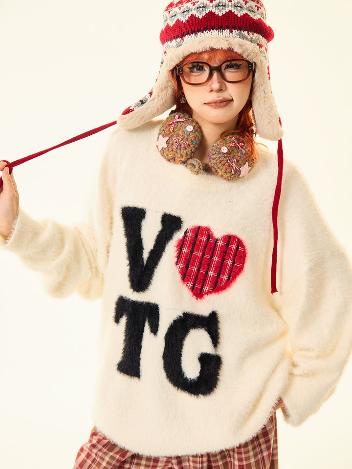 Cozy Fleece Lettered Sweater