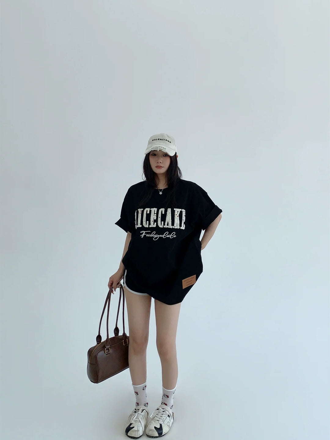 Embroidered Cotton Oversized Short Sleeve T-shirt