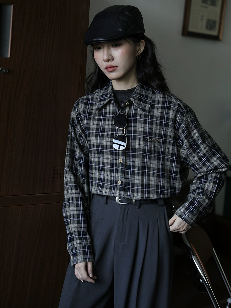 Plaid Button-Up Shirt
