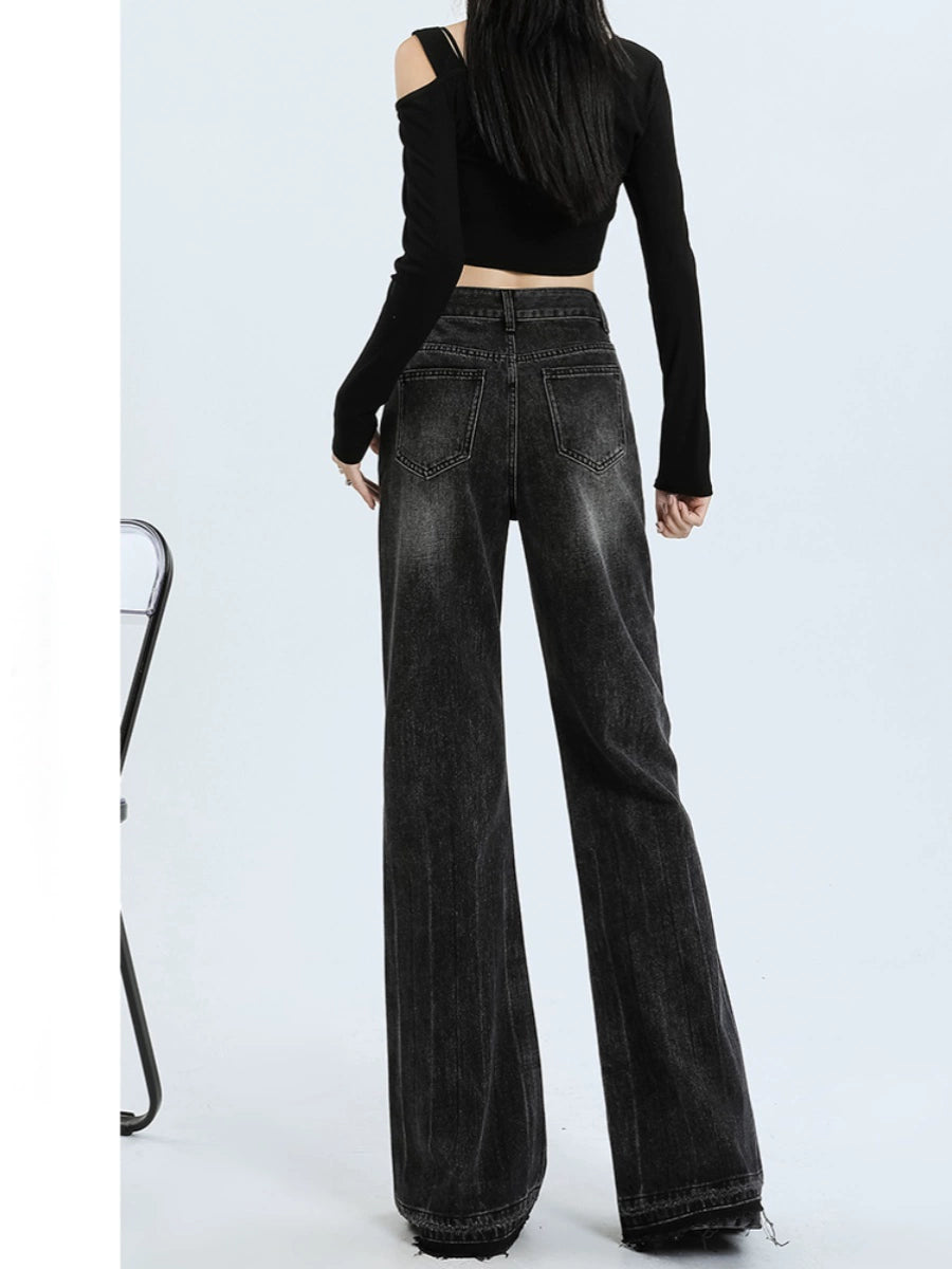 Wide-Leg High-Waisted Jeans