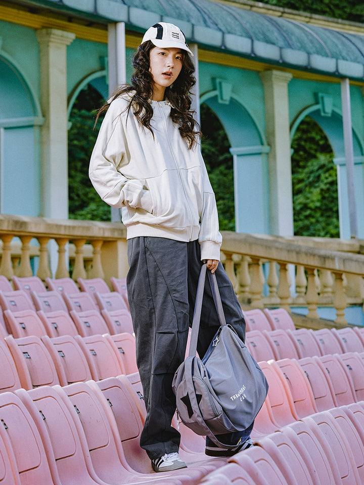 Front Pockets Hooded Zip-Up Sweatshirt