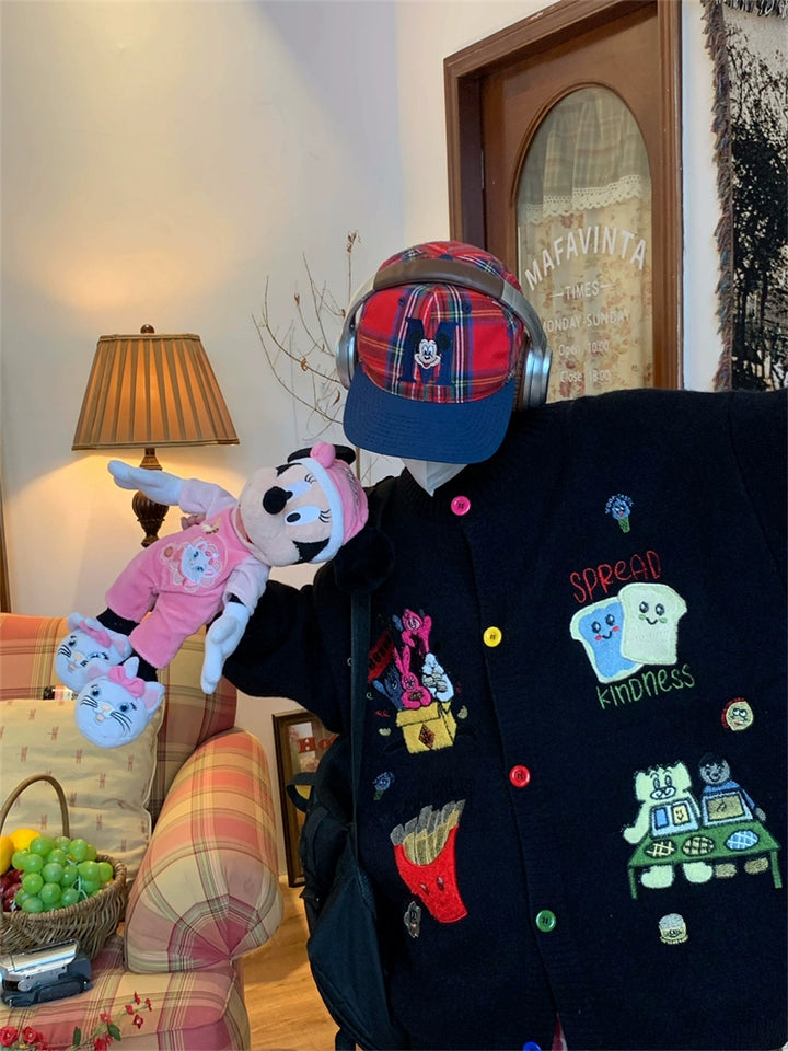 Cartoon Patch Knit Sweater
