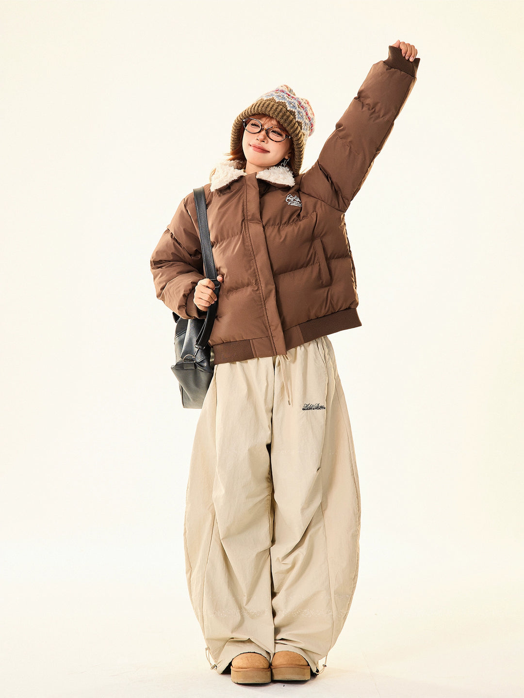 Shearling Collar Cotton-Padded Jacket