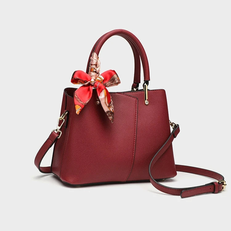 Elegant Scarf Accent Handbag