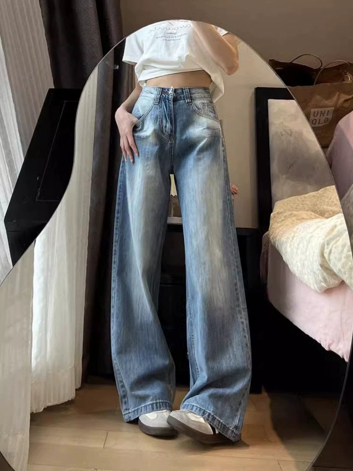 High Waist Wide-Leg Denim Pants