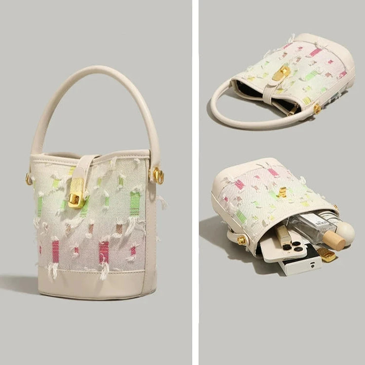 Leather Strap Bucket Bag