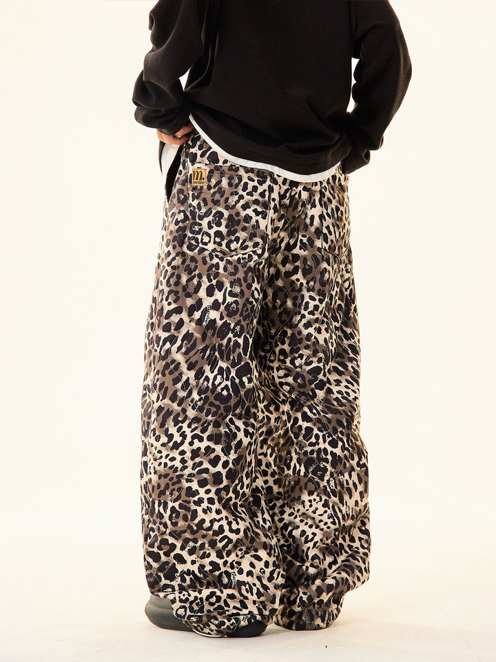 Leopard Print Cotton Casual Pants
