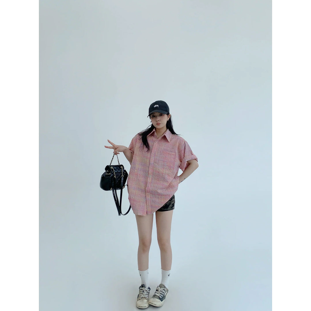 Plaid Short Sleeve Casual Shirt