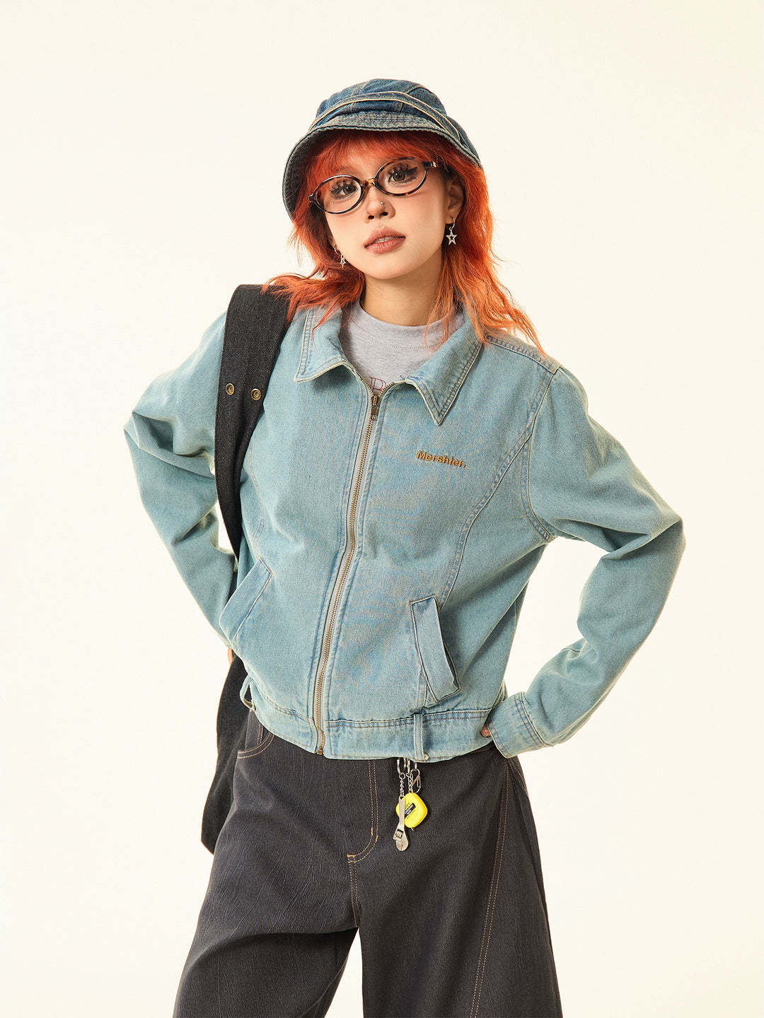 Casual Denim  Pockets Short Coat