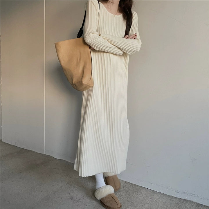 Round Neck Knitted Bottoming Dress