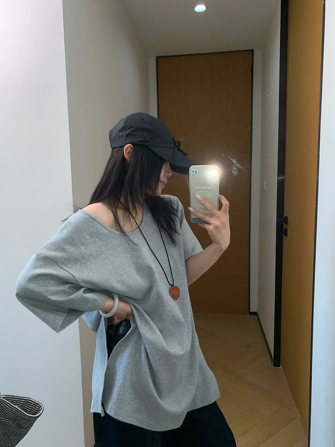 Loose Fit Draped Short Sleeve T-Shirt