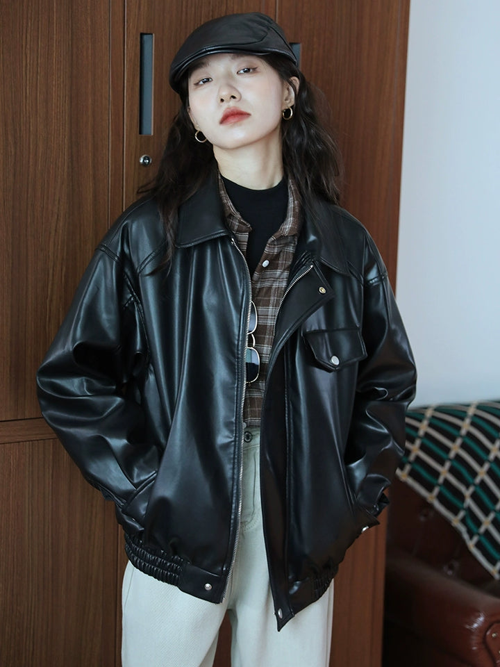 Casual Leather Pocket Jacket